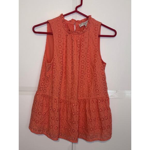 Loft eyelet, peplum top Size XS - Picture 1 of 9